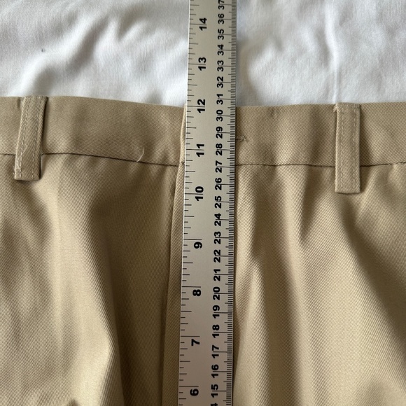 Haggar Mens Chino Casual Dress Pant Beige/Tan Size Tag: 36x30 Flat Front Trouser - Picture 9 of 13
